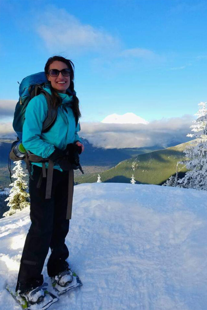 Dr. Kasey Holland, Epstein Barr specialist, hiking in the Montana mountains.