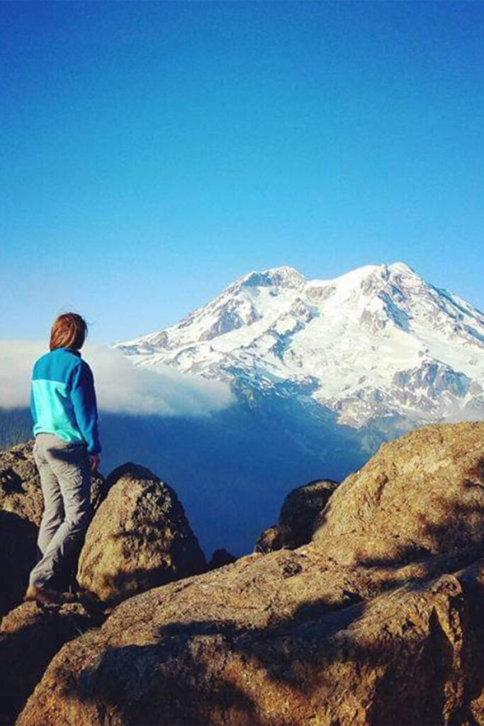 Dr. Kasey Holland, mold illness doctor, hiking after a day in clinic.