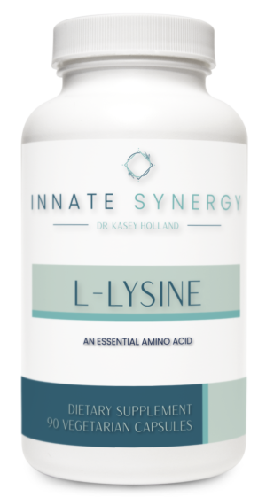 L-Lysine bottle from Innate Synergy from Dr. Kasey Holland, ND
